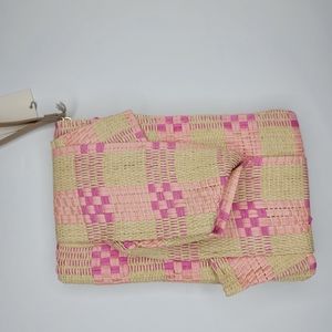 NWT A New Day Straw Clutch with Zipper Closure